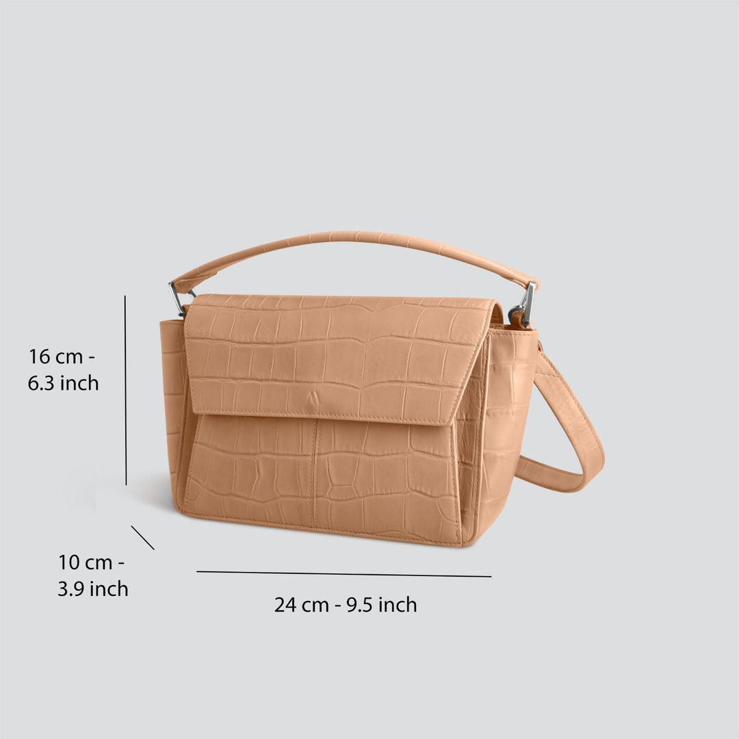 Ikon Shoulder Bag - soft croco cappuccino