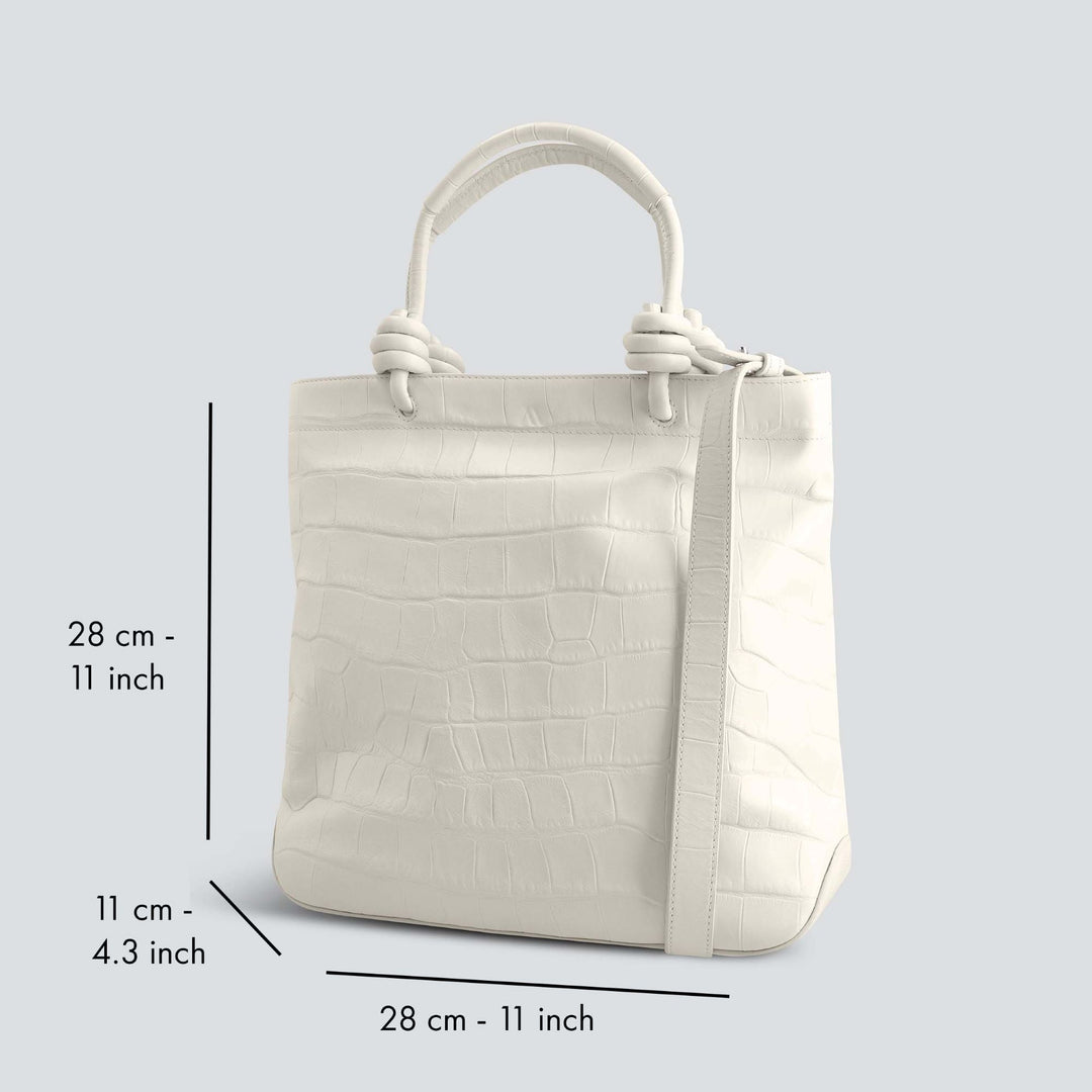 Mini Loop - soft croco chalk white