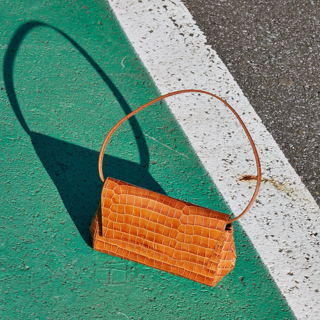 Ikon Clutch - croco toffee brown