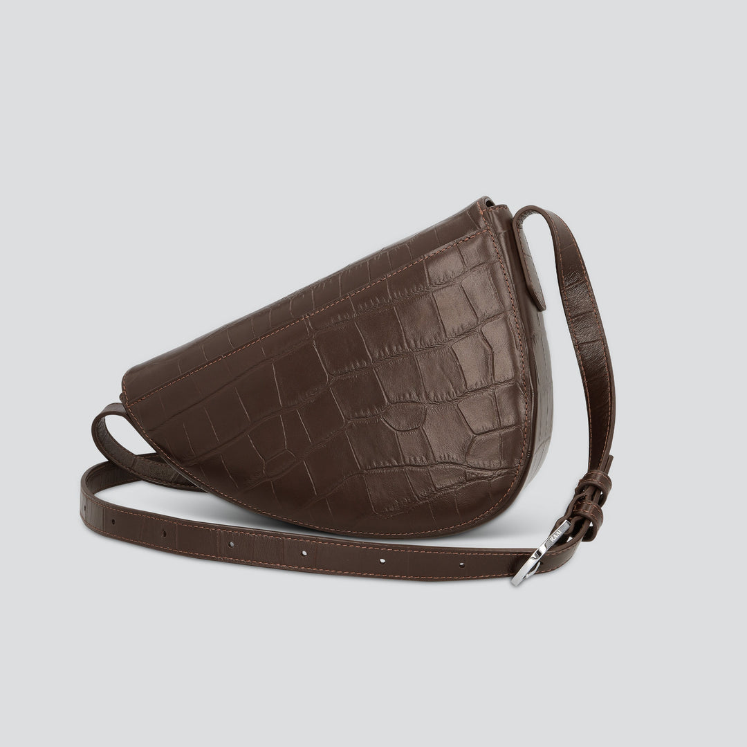 Rebel Cross Body  - soft croco espresso