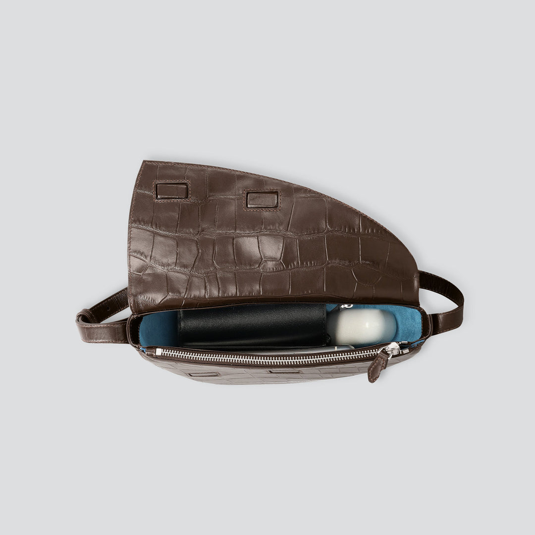 Rebel Cross Body  - soft croco espresso