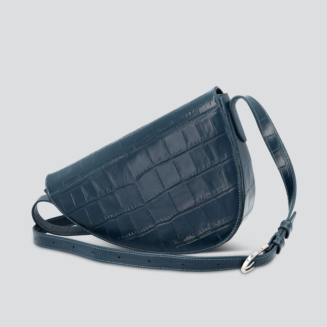 Rebel Cross Body  - soft croco navy blue