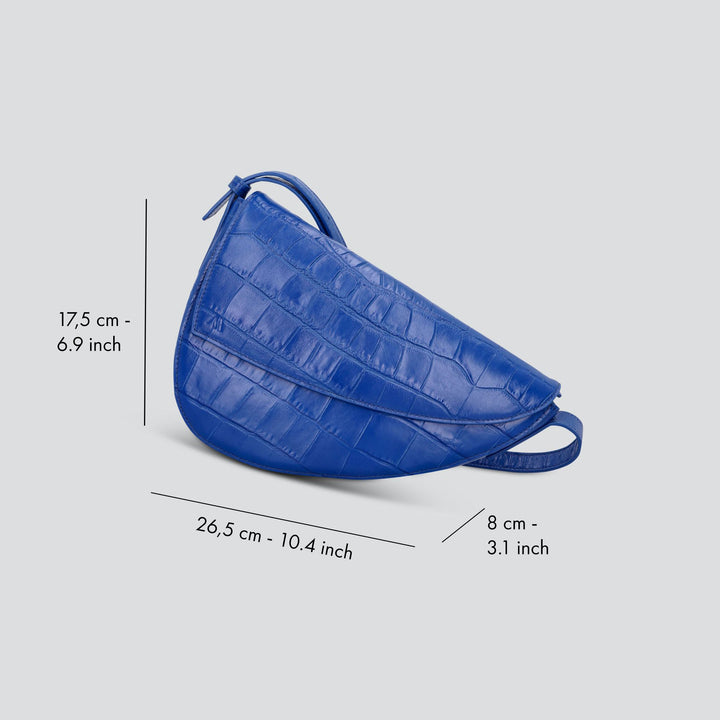 Rebel Cross Body  - soft croco electric blue