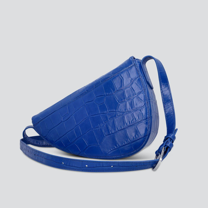 Rebel Cross Body  - soft croco electric blue