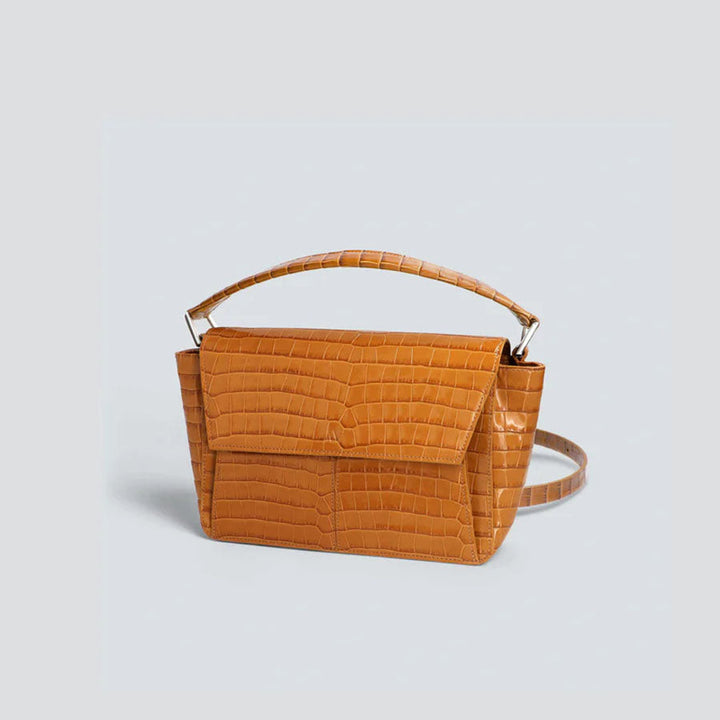Ikon Shoulder Bag - croco toffee brown