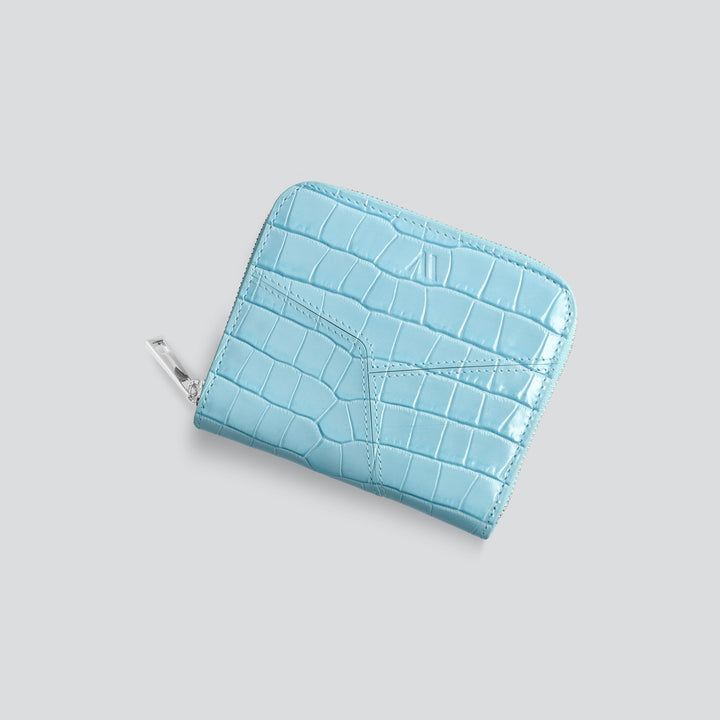 Small Wallet - croco pale turquoise