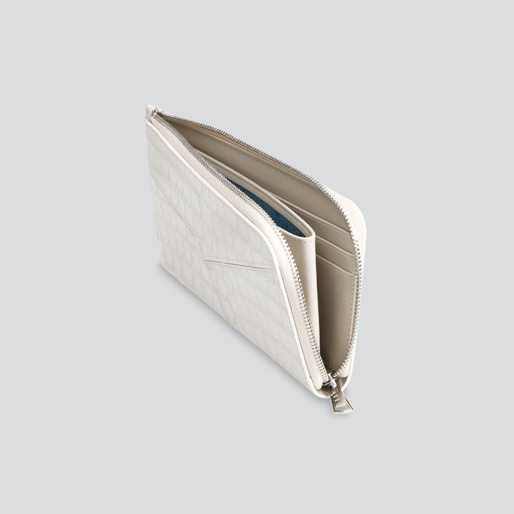 Large Wallet - croco stone white