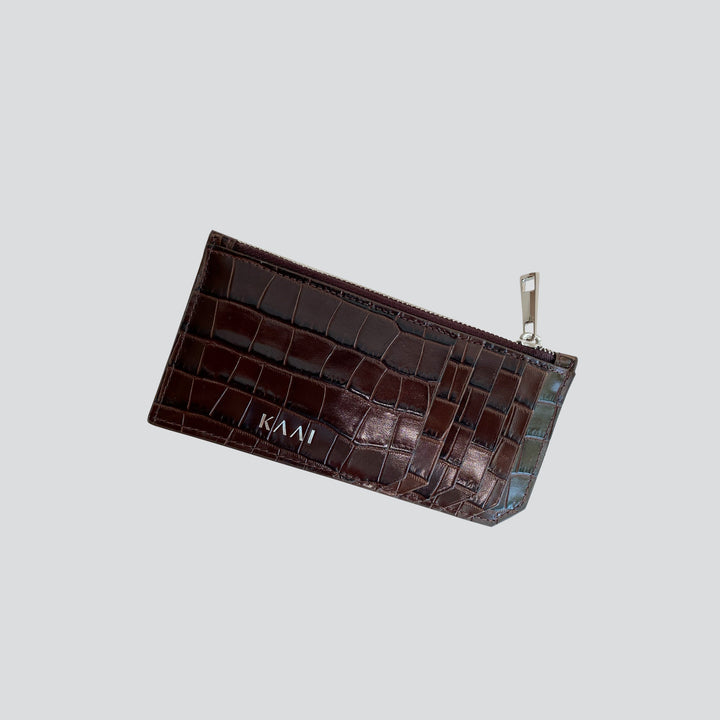 Cardholder - croco chocolate